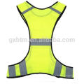 100% poliéster amarelo de alta visibilidade segurança reflexiva colete noite correndo roupa de segurança cintura ajustável